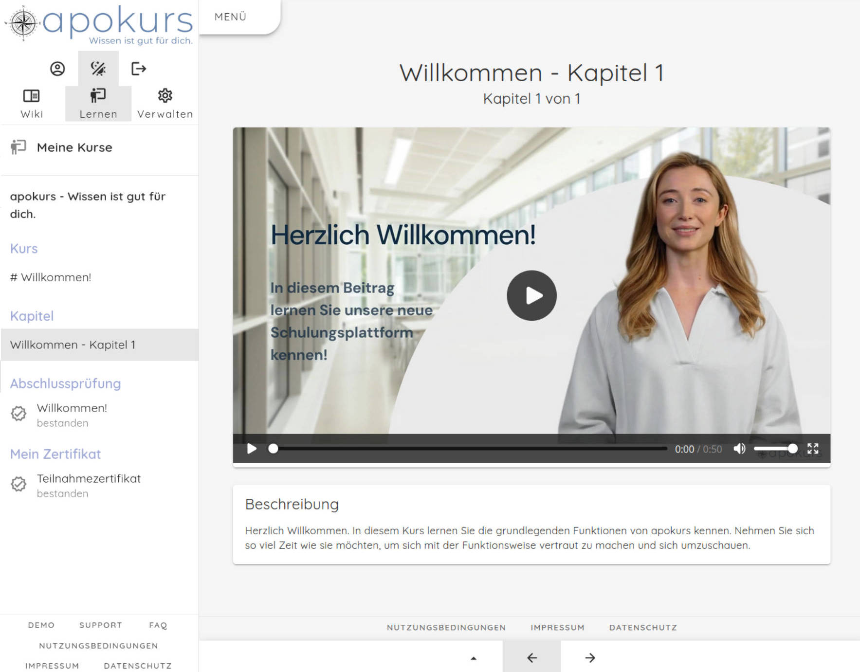 apokurs - Spart Zeit, zentralisiert Wissen